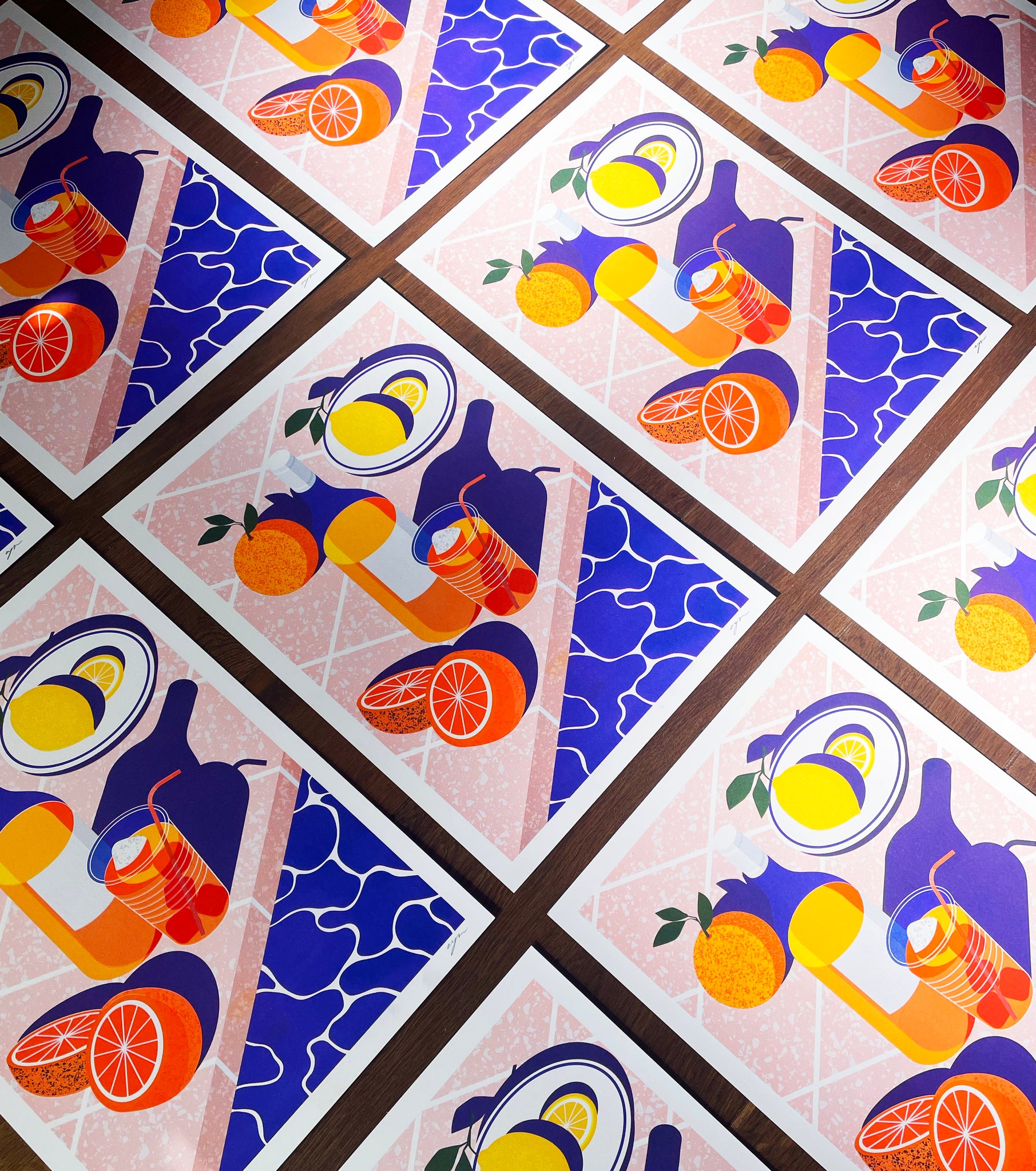 Poolside Drinks - Risograph