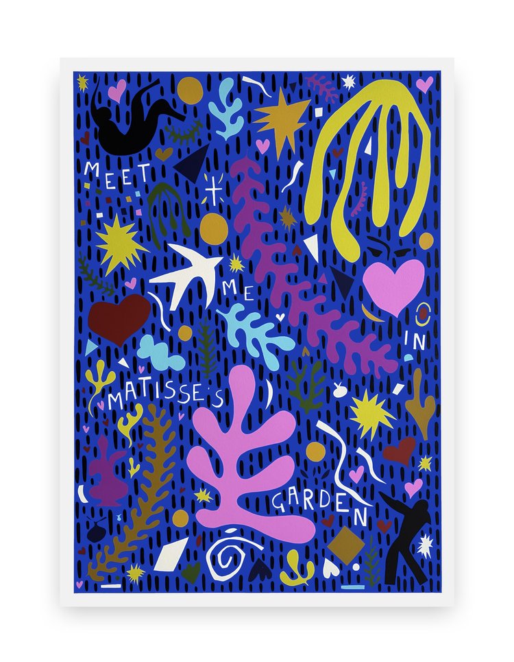 Meet Me In Matisse’s Garden (hand finished blue)