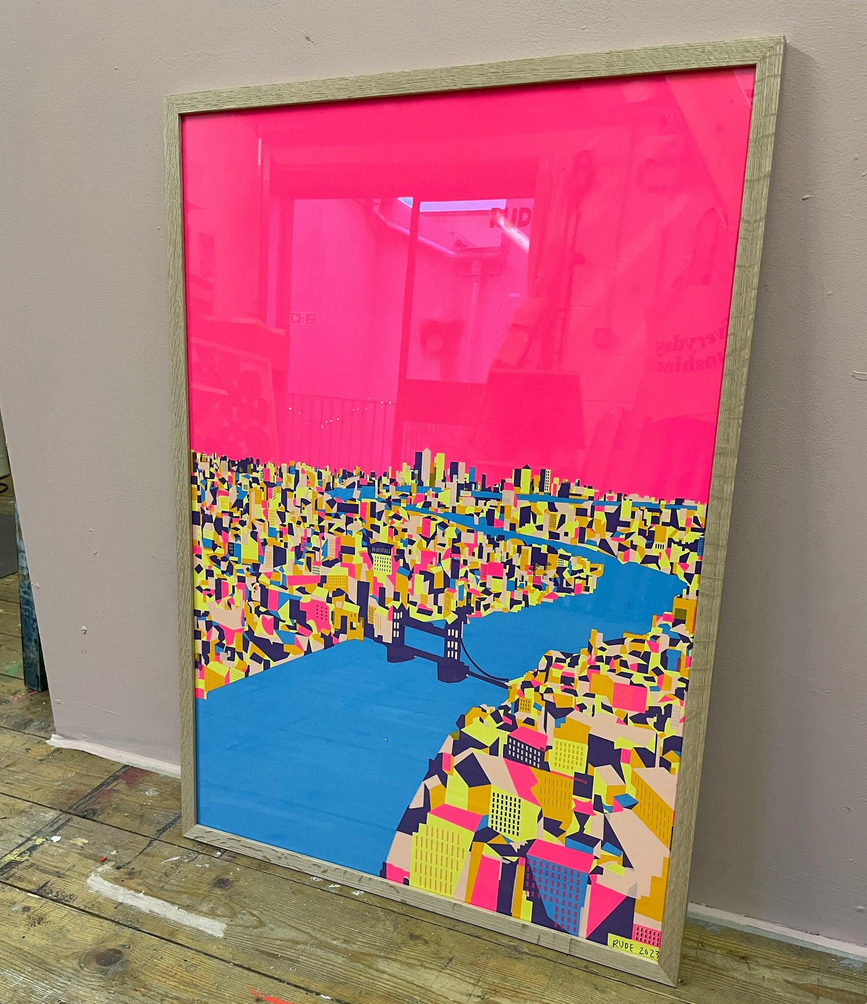 THAMES HOT PINK (screen print)