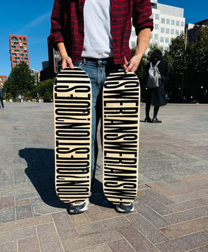 Anthony Burrill - A pair of skateboards 'Question/Answer'