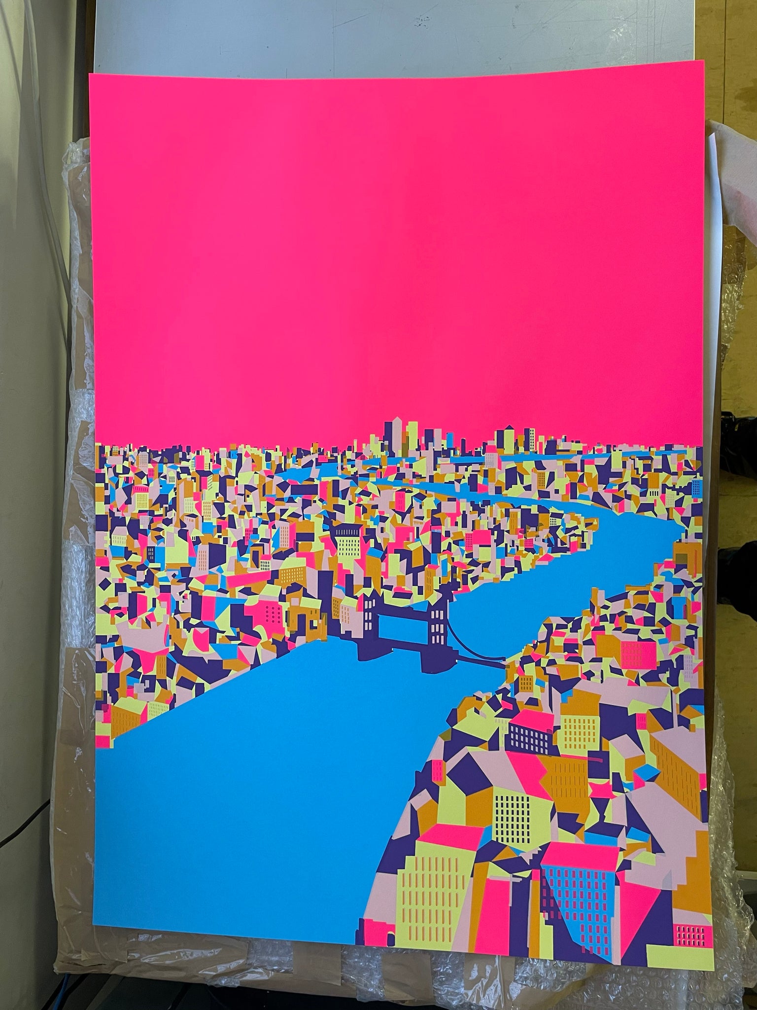 THAMES HOT PINK (screen print)