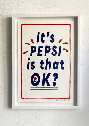 Pepsi woodcut print