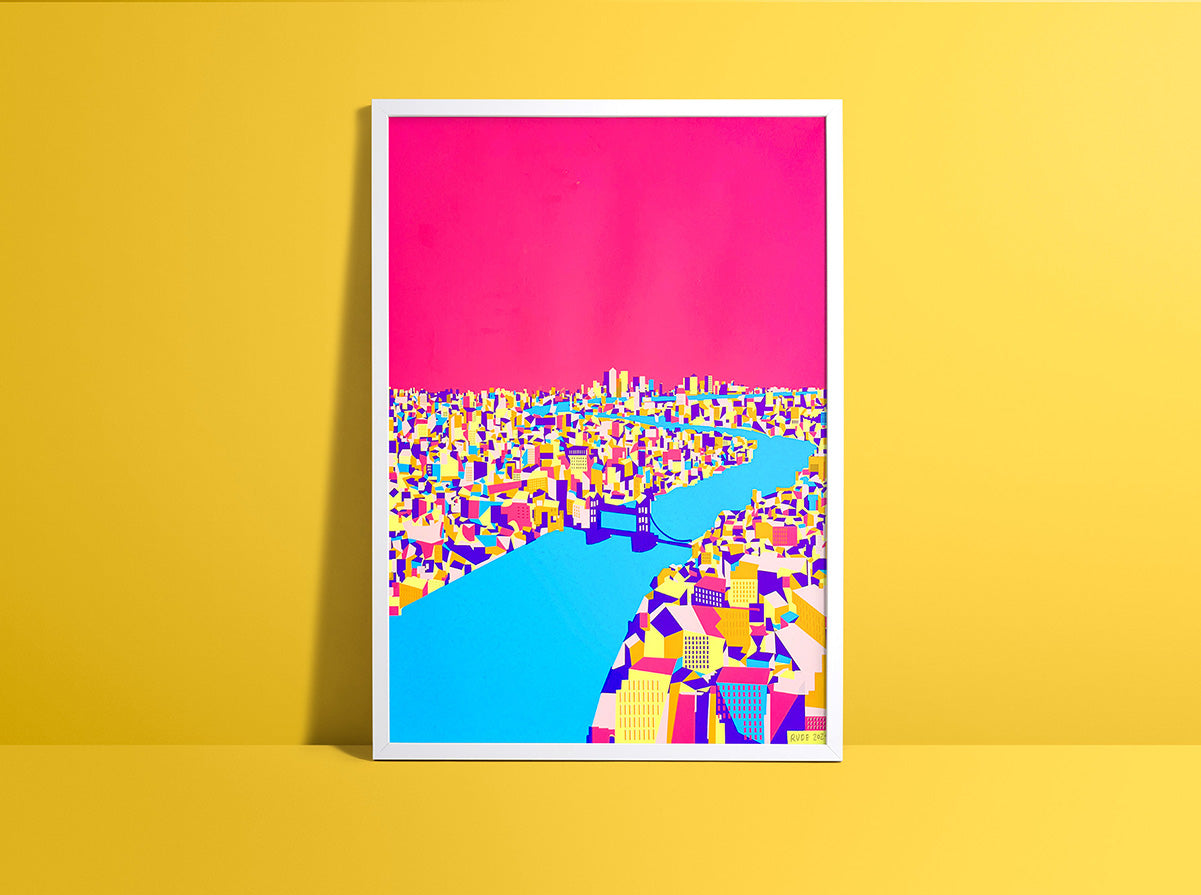 THAMES HOT PINK (screen print)