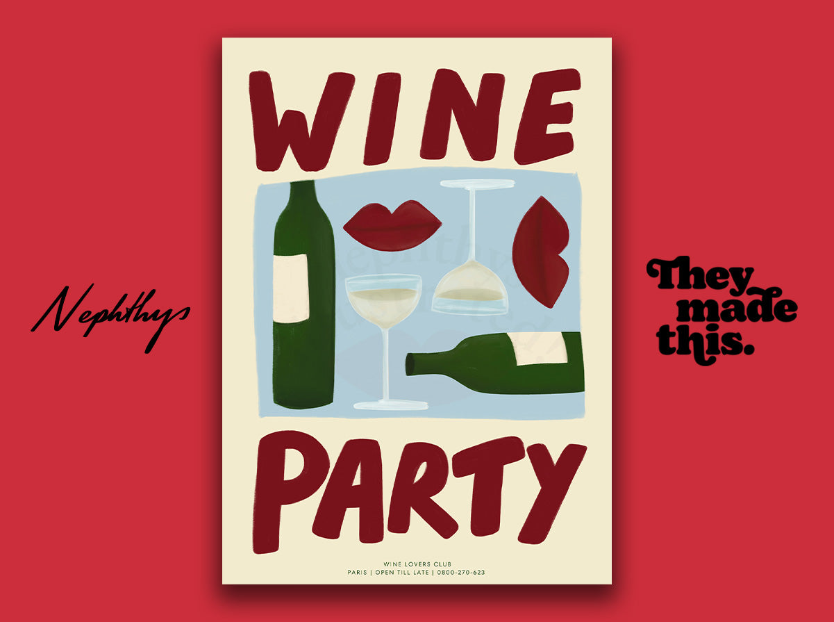 Wine party - red on cream edition