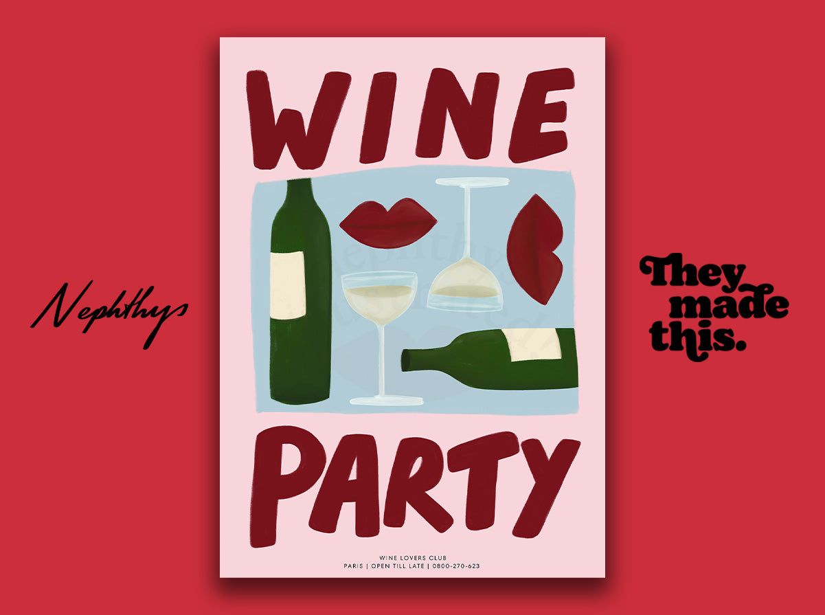 Wine party - red on pink edition