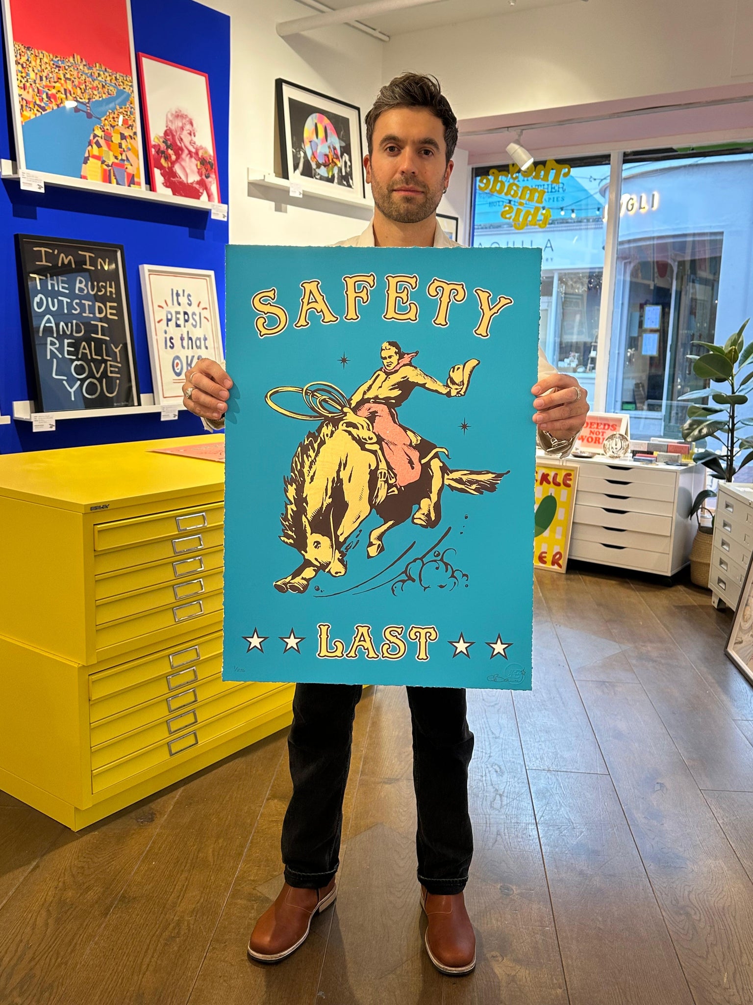 Safety Last (Teal) screen print
