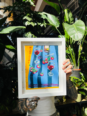 Wine + Toms - original drawing