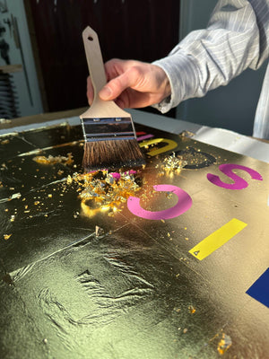 You be Andy Warhol I'll be Jean-Michel Basquiat (Gold leaf)