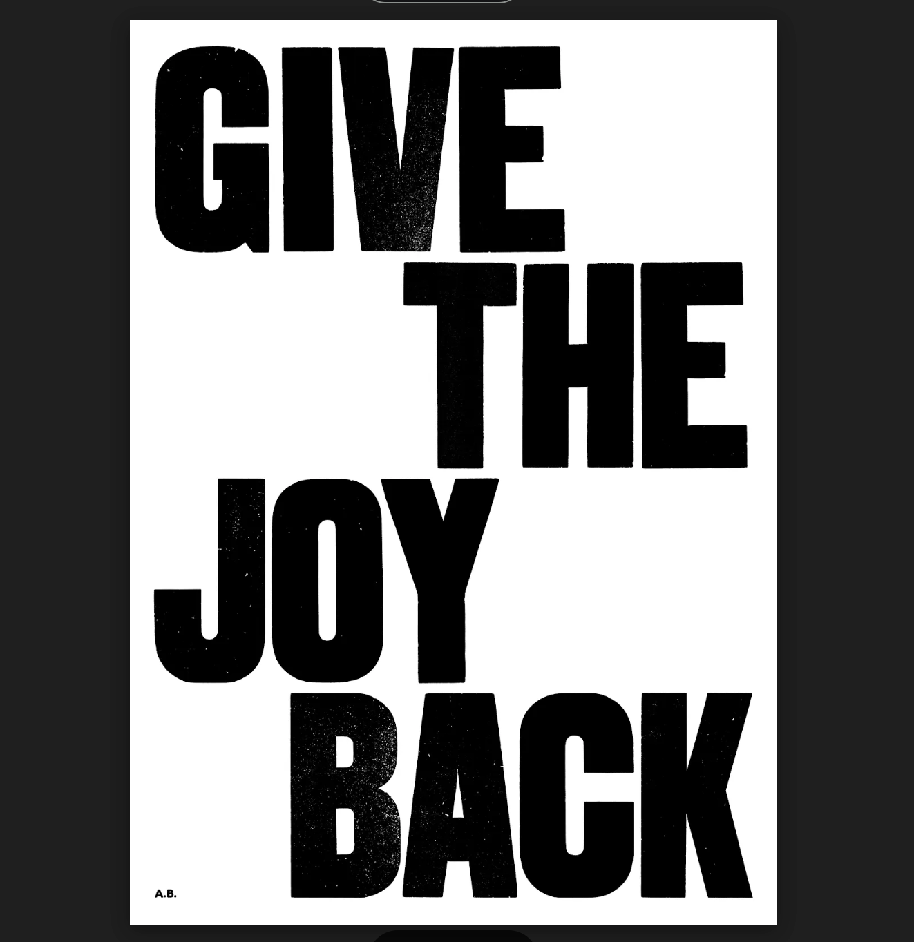 GIVE THE JOY BACK (Black staggered)
