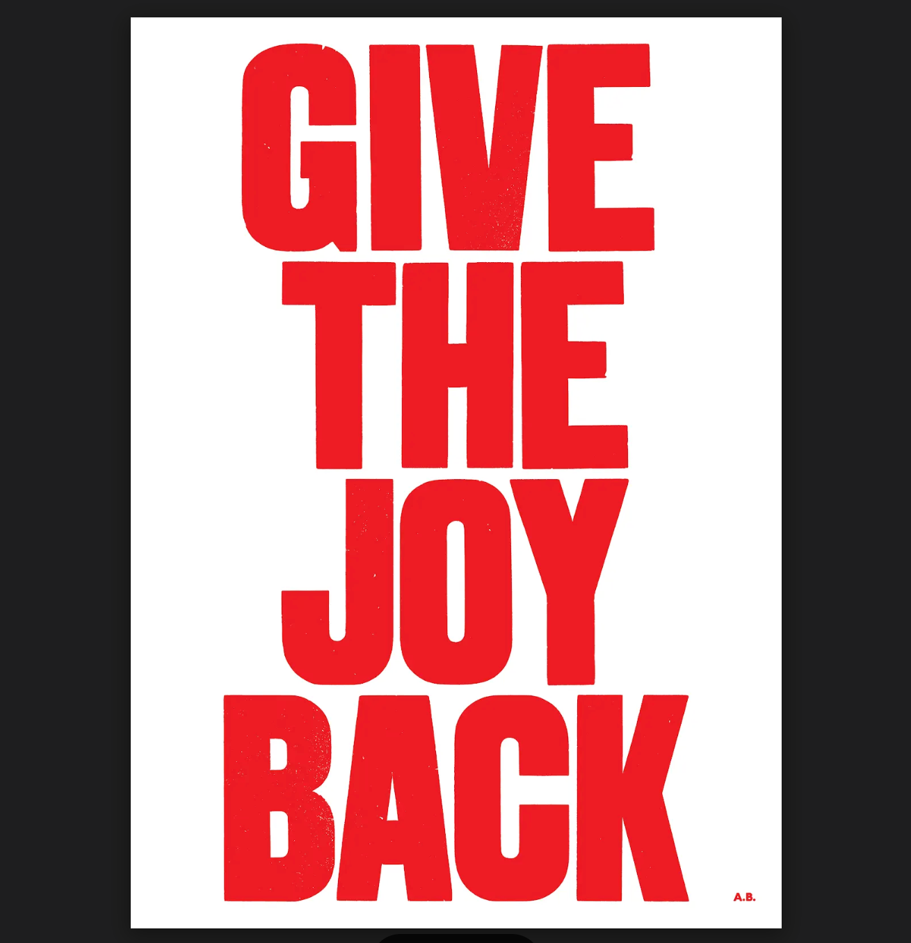 GIVE THE JOY BACK (Red)