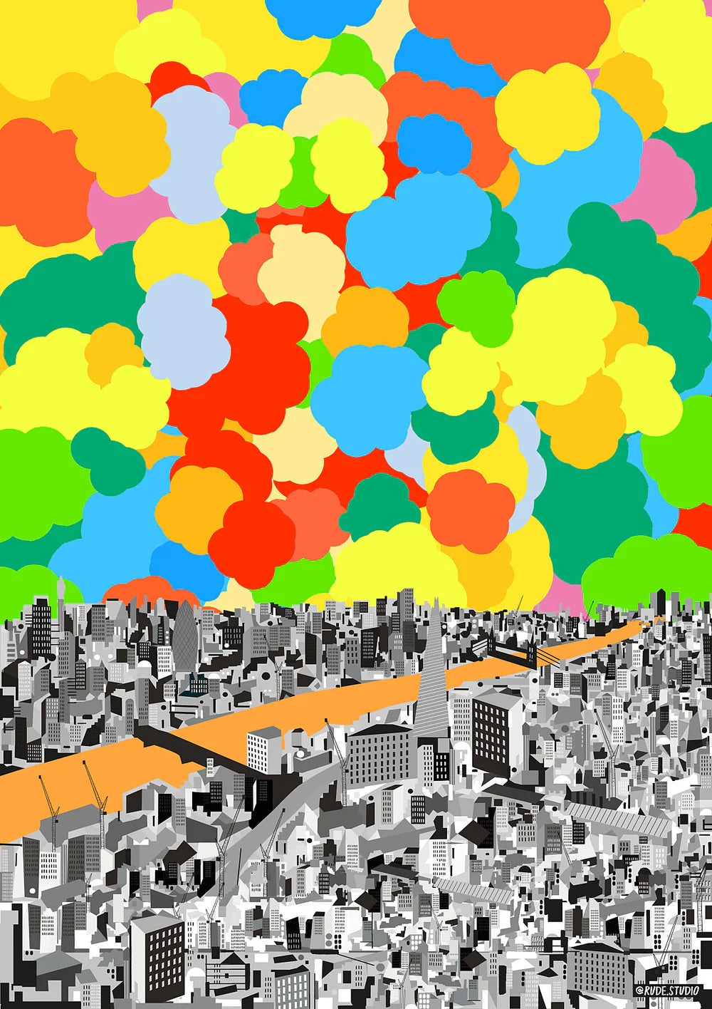 LONDON CITY COLOURED CLOUDS