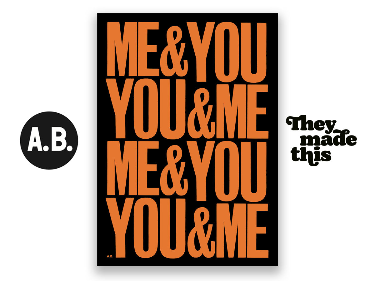 ME & YOU YOU & ME (Orange on Black repeat)