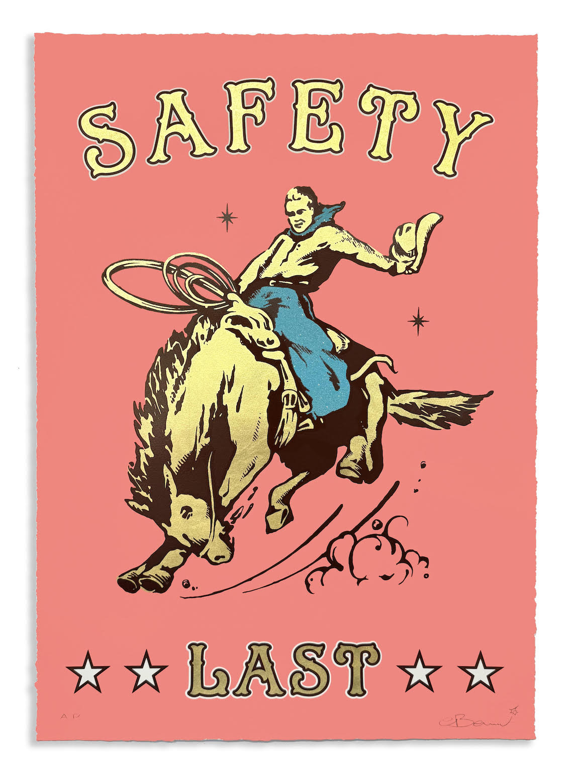 Safety Last (Coral) screen print