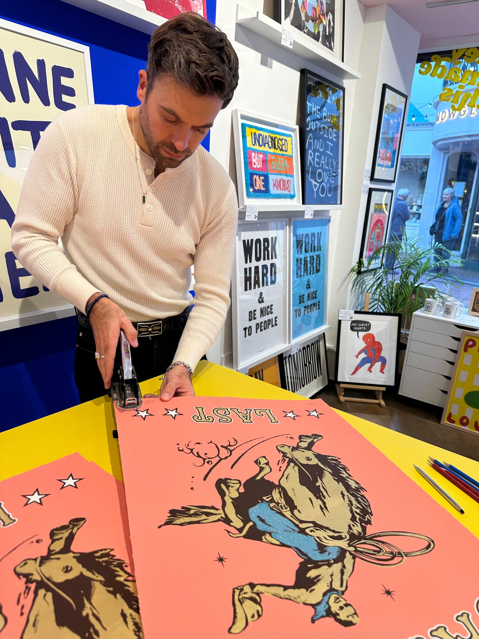 Safety Last (Coral) screen print