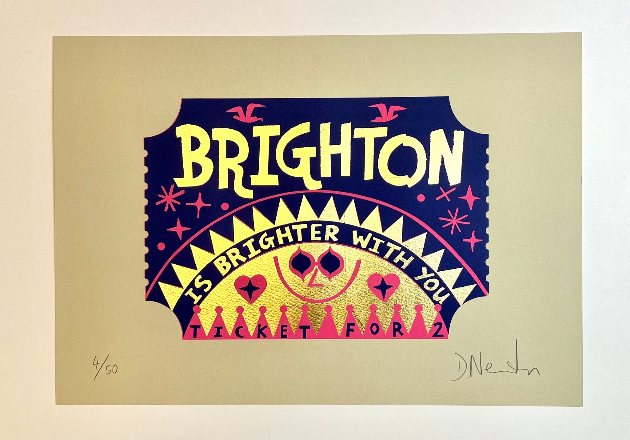 Brighton is brighter with you (pink, purple and gold)